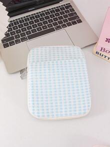 Cute Gingham Heart Floral Quilted Tablet Sleeve Bag Multi Pocket Zipper Carrying Case Soft Fabric Notebook Pouch Stationery Storage Bag, Laptop Bag - Multicolor - View 15