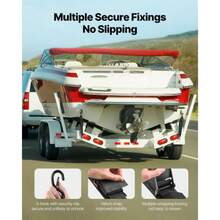 2‑Pack Retractable Ratchet Tie Down Straps, 2 In X 2 Ft Heavy‑Duty Secure Cargo Straps, Reliable Fastening Accessories For Boat Securement, Trailer Hauling, Jet Ski, Motorcycle, Truck Bed Load And Outdoor Equipment Transport Use - Black - View 2