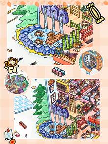 One Set Of 3D Scene‑Building Stickers, Fun Stress‑Relief Kids Journal Stickers, House Series - 4.0 Winter Hot Spring - View 7