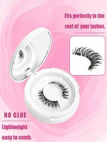 2 Pairs Of Magnetic False Eyelash Sets, Natural And Realistic, Magnetic Paste, No Glue, Light And Reusable, With Eyelash Curler, Easy To Wear - View 2