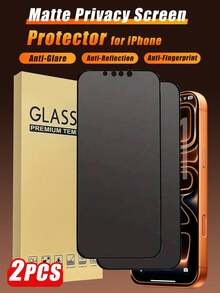 2 قطعة - واقي شاشة مطفي مضاد للتجسس ل- 18 Pro/18 Pro Max/17 Pro Max، مضاد للانعكاس، مضاد للأشعة السينية، مضاد للبصمات، مضاد للتجسس، متوافق مع 17Pro/17Air/17/16ProMax/16Pro/16Plus/16/15ProMax/15Pro/15Plus/15/14/13/12/11، لمس ناعم، إكسسوارات الهاتف - الأسود - مشاهدة 42