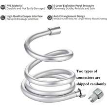 1.5m Silver PVC Shower Hose G1/2 Universal Interface Anti-Tangle Anti-Burst Flexible Bathroom Shower Replacement Hose - Silver - View 2