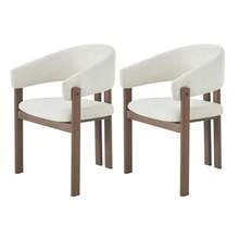 2 Esszimmerstühle Aus Metall In Holzoptik, Bequem Und Atmungsaktiv, Geeignet Für Esszimmer, Wohnzimmer, Cafés, Moderner Stil, Leinenstoff, Walnussholzfarbe - Brown - View 7