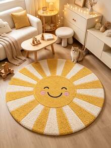 1pc Sunny Cute Style Sun Smile Pattern Bathroom Mat, Bath Mat, Door Mat, Small Rug, Home Decor, Area Rug, Outdoor Mat, Bedroom Carpet, Washable Rug - Multicolor - View 2