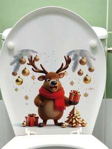 Christmas Wall Stickers Santa Claus Vintage Oil Painting Snowman Cartoon Reindeer Pattern PVC Removable Stickers For Fridge, Kitchen Cabinet, Living Room, Hallway Christmas Party Home Atmosphere Decoration - Wall Stickers - View 10