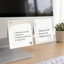 4 Packs 200 Sheets Minimalist Bear Sticky Notes 75x75mm 3x3 Inch, Today's Plan & Grid Thinking Self-Adhesive Memo Pads, Desktop Reminder Notes For Office, School, Home Stationery - 75 X 75 mm - View 6
