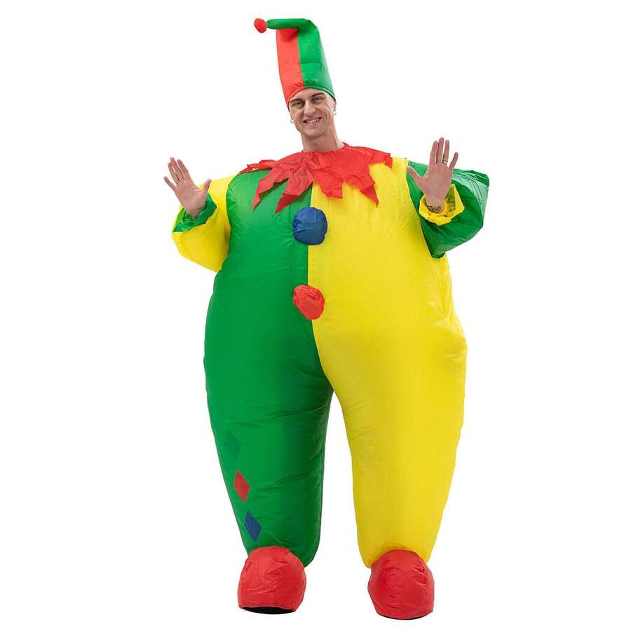 New Clown Inflatable Costume, Funny Suit, Mascot Purim, Halloween And Christmas Party Cosplay Costume For Adults, With Multiple
