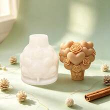 Rose Balloon Basket Silicone Mold DIY Handmade Candle Aromatherapy Plaster Soap Silicone Mold - White - View 2
