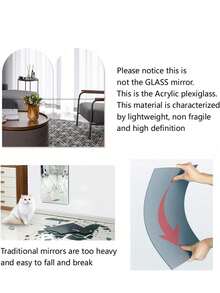 4pcs Shatterproof Full-Length Acrylic Mirror - Made Of Shatterproof Acrylic Material, Frameless Self-Adhesive Design. Acrylic Mirror Panel Set. Perfect For Bedroom, Home Gym And Dressing Room. Easy Installation, Space-Saving Design. Can Be Used As "Peel And Stick" Wall Decor, Alternative To Wallpaper. Convenient To Use, Durable. - Acrylic Mirror Sticker - View 9