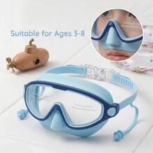 Children's Large Frame Mask-Style Swimming Goggles, Anti-Choking Panoramic High-Definition Lens, Waterproof And Anti-Fog, Integra, First Day Of School - Multicolor - View 3