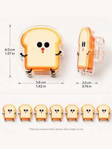 Cute Toast Acrylic Pp Bag Clips,Cute Toast Sealing Clips, Acrylic Snack Bag Clips, Reusable Photo Paper Clips For Kitchen Office Home Decoration - Multicolor - View 7