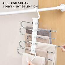 Multi-Layer Foldable Hanging Pants Storage Rack/Hanger, Black Stainless Steel Multi-Functional Multi-Layer Foldable Storage Rack With Anti-Slip Tubes And Hook Holes, Suitable For Storing Various Sizes Of Pants, Ties And Towels, Anti-Slip - Clothes and pants storage rack (black) - View 12