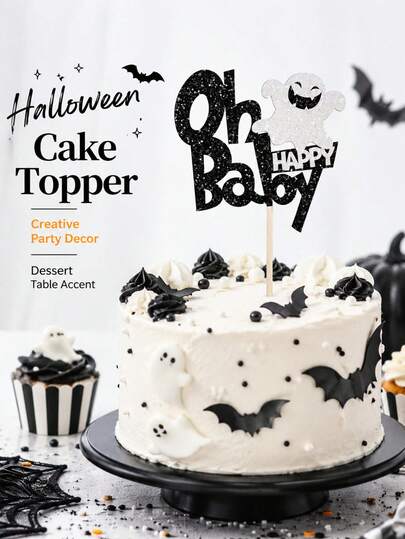 10 pezzi Decorazioni per Torte a Tema Fantasma di Ognissanti, Decorazioni Spettrali per Dessert, Forniture per Feste, Celebrazioni di Compleanno, Decorazioni per Tavoli da Pasticceria, Accessori per Riunioni Festive, Set di Centrotavola Festivi