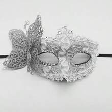 Halloween Side Butterfly Lace Half Face Mask, Festival Lace Mask Costume Prop, Cosplay Makeup Ball Party Photo Shoot Mask - Multicolor - View 8