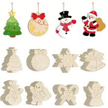 Wooden Pumpkin Wood Slices Halloween Graffiti Holiday DIY Painting Christmas Decoration Craft Wood Slices - Multicolor - View 6
