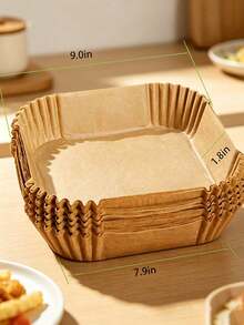 5/50/100pcs Square Disposable Non-Stick Air Fryer Baking Paper, Multi-Purpose Liner For Baking Tray And Plate, BBQ Home Cooking Utensil Storage, Kitchen Accessories, Personalized Gift For Back To School, New Year, Valentine's Day, Graduation Season - Multicolor - View 6