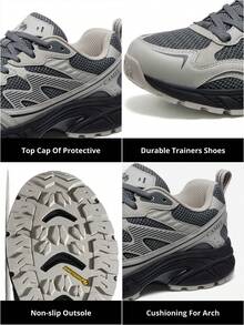 CAMEL CROWN Men's Casual Hiking Shoes, Anti-Slip, Shock-Absorbing, Breathable, New Design, Professional Outdoor Trekking And Daily Sports Shoes - Gray/Black - View 4