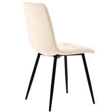 Dining Room Chair (4 Pieces), Beige, Set Of 4 Upholstered Chairs, Design Chair With Backrest, Seat Made Of Velvet, Frame Made Of Metal, 70.5 X 66 X 45 Cm - White - View 11