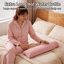 1pc Extra Large Capacity Rechargeable Hot Water Bag, Thickened Durable Warm Water Bag, Portable Bed Foot Warmer, Suitable For Sleep Warmth And Foot Warming, Practical Winter Home Warming Accessory, Daily Use On Cold Nights, Holiday Gift - Multicolor - View 1
