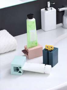 1pc Slouchy Toothpaste Squeezer, Manual Toothpaste Squeezer, Facial Cleanser Pump, Toothpaste Clip, Bathroom Accessories, Bathroom Gadgets - Multicolor - View 1
