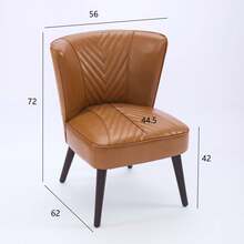 Light Brown Leather Lounge Chair - Modern Comfort - 棕色 - 查看 5