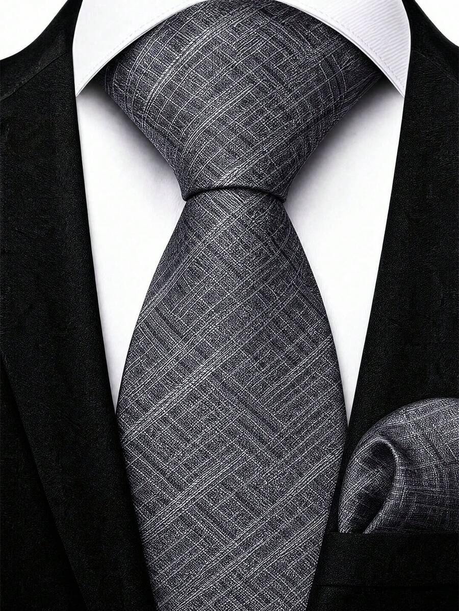 Men's Tie Set Classic Fashion Business Party Tie Set - Grey - View 1