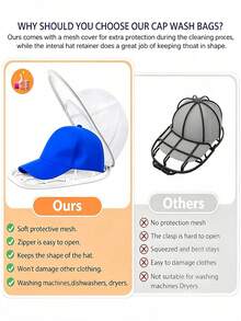Hat Washing Cage Washing Machine Hat Cleaning Rack With Mesh Bag Baseball Cap Washing Cage Hat Cleaning Device Protective Washing Cage Hat Storage And Organization Hat Cleaning Cover/Cleaning Protective Sleeve Suitable For Cleaning Various Hats - Multicolor - View 11