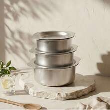 1pc Thickened 304 Stainless Steel 3 Pieces IH Cookware Set (Pot & Frying Pan) - Lid Can Be Used As Frying Pan, Baking Tray Or Serving Plate. High Aesthetic Design, Suitable For Induction Cooktop, Gas Stove And Oven. - View 4