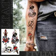FTVLTAT Old School Temporary Tattoos - Set Of 9 Large Vintage Style Sheets, Retro Fake Tattoos For Adults, Snake Skull Scorpion Patterns, Perfect For Party Daily Body Decoration - Multicolor - View 2
