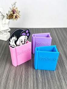 3D-Printed Book Bookmark & Desktop Organizer - Retro Book-Shaped Bookmark Suitable For Christmas, Birthdays, Teacher Gifts, Powder-Coated Plastic Bookmark With Storage Shelf Compatible For Study Desk Decor, For Office Decoration For Book Lovers - Multicolor - View 1