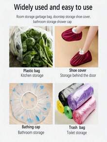 3/2/1pc Trash Bag Storage Hanging Bag, Wall-Mounted Drawstring Shoe Bag, Kitchen Plastic Bag Organizer, Woven Mesh Bag, Plastic Bag Storage Rack With Hanging Net, Suitable For School And Kitchen, College Student Storage And Organization (Random Color) - Multicolor - View 6
