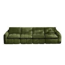 4 Seat Sofa Modular Frame Less Green - Cloud Soft Chenille Cover - 綠色四座 - 查看 4