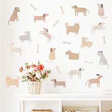 1set Cute Dog Wall Decals, Self-Adhesive Stickers, Suitable For Home Decoration, Room Decoration, Wall Decoration, Made Of PVC Waterproof Material, Removable - Self-adhesive - View 4