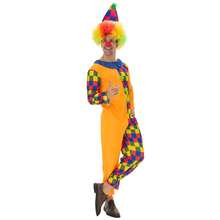 Halloween Men's Clown Costume Set Adult Classic Circus Jumpsuit With Hat Plus Size S M L Without Wig - Multicolor - View 4