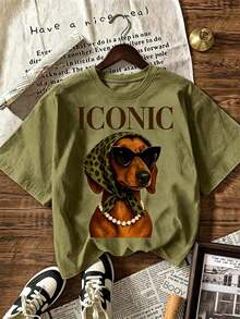 Women T-Shirts - Olive Green - View 1