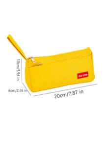 6pcs Minimalist Double Layer Canvas Pencil Case Large Capacity Student Stationery Set - Sets - View 2