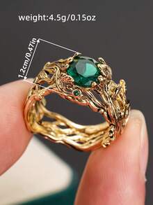 1pc Vintage Cubic Zirconia Ring For Women, Wedding Engagement Party Jewelry, Valentine's Day Gift - 1# - View 7