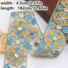 奢華鏤空水鑽刺繡緞帶，DIY新娘髮箍與蝴蝶結材料 - 多色 - 查看 6