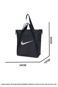 Nike GYM TOTE Unisex Crossbody Bag, Portable Casual Bag, Lightweight For Cycling, Travel, Shoulder Bag DR7217-010 - Black - View 3