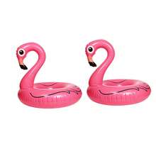 Adult Oversized Pink Flamingo Inflatable Swimming Ring - Luxury Tropical Island Shaped Lounger With Cup Holder, Large Pink Flamingo Floating Raft, Quick Dry Reusable Vinyl Inflatable Mat, Essential For Pool Party Relaxation, Summer Swimming Accessory - Swimming Ring - View 9
