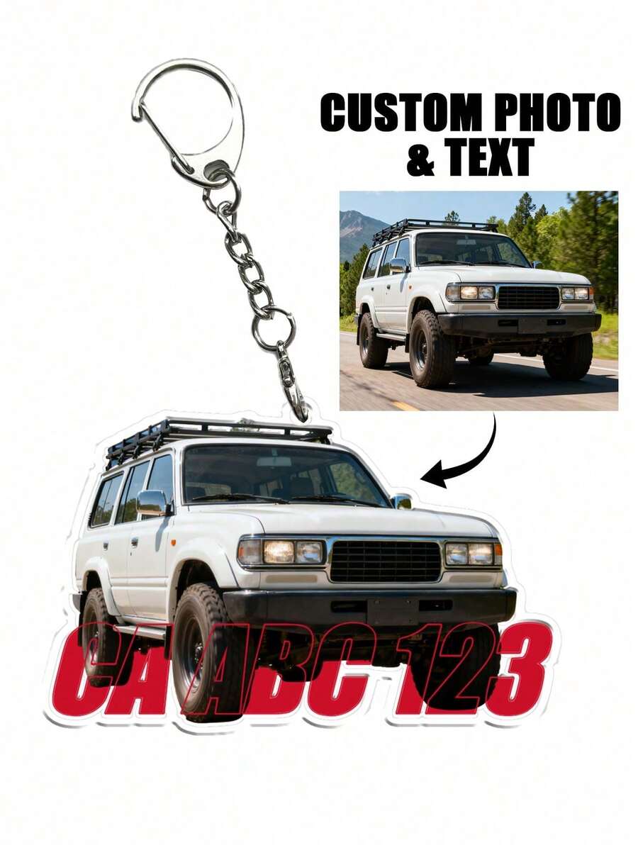 1 pieza Llavero personalizado con foto de coche, colgante para bolso - Multicolor - Ver 1