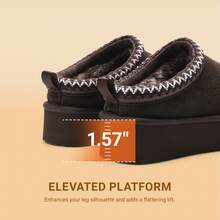 Dream Pairs Women Platform Furry Slippers 1.57-Inch Height Genuine Suede Home Slippers Indoor Outdoor Warm Memory Foam Slip-On Ankle Boots Shoes - Coffee Brown - View 7