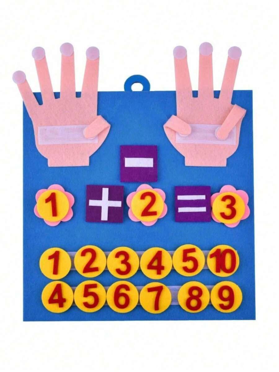1 Set Felt Math Learning Board, Finger Counting Math Teaching Aid, Montessori Math Board, Number Counting Toy, Suitable For Math Enlightenment, Addition And Subtraction Learning, Arithmetic Practice, Early Education Intelligence, Classroom Teaching, Stationery, Suitable For Students, Teachers, Early Education Enthusiasts, Schools, Classrooms, Homes, Desktops, Study Rooms, Classrooms, Suitable For Birthday Gifts, Teacher's Day Gifts, Thanksgiving Gifts, Christmas Gifts, New Year Multi-Holiday Gifts - Blue - View 1