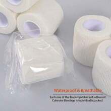 7 Rolls Self-Adhesive Bandage, Breathable Sports Tape, Self-Adhesive Sports Bandage (White) - White - View 2