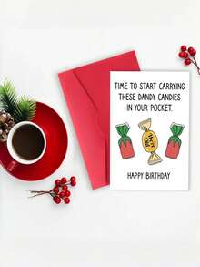 1pc "Time To Start Carrying These Fancy Candies" Birthday Card With Envelope, Humorous "We're Getting Old" Style, Suitable For 40th, 50th Birthday, For Friends And Colleagues, Blank Inside - Multicolor - View 6