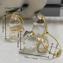 2pcs Cute Cat Hair Storage Keychain, Transparent Cat-Shaped Pet Fur Keepsake Capsule, Pet Hair Memorial Pendant For Cats & Dogs, Bag Charm & Gift For Pet Lovers - Multicolor - View 3