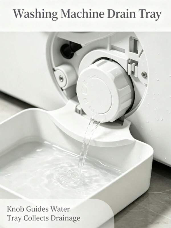 1 Set Premium Universal Washing Machine Drain Pan With Guide Plate, Anti-Leak Waterproof Collector, Suitable For Front-Load Washing Machines, Perfectly Collects Wastewater, Completely Prevents Laundry Room Floor Flooding, Suitable For Home, Bathroom And Travel