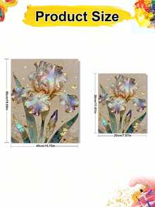 DIY Iridescent Gold Foil Iris Digital Oil Painting Kit (Unframed 8x12 / 16x20 Inch) Acrylic Paint, Suitable For Adult Beginners, Home Wall Decor, Creative Holiday Gift, Relaxing Art - Sets - View 3