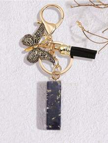 1pc Black Fashion Letter Keychain, Designed For Women's Bags, Exquisite And Compact, With Leopard Butterfly Pattern And Gold Plate 26 Letters A-Z Pendant, Suitable For Girls, Perfect As A Commemorative Gift For Valentine's Day, Teacher's Day And Halloween - Black - View 10