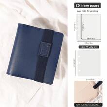 Mini PU Leather Dopamine Colorful Contrast Elastic Band Portable Small Card Card Album Pocket Photo Album Photo Book Fresh Cute Card Holder 3-Inch 1-Slot Loose Leaf Idol Card Business Card Storage Album Couple Photo Album Birthday Gift For Friends With Front And Back Covers - 25 Inner Pages - View 15